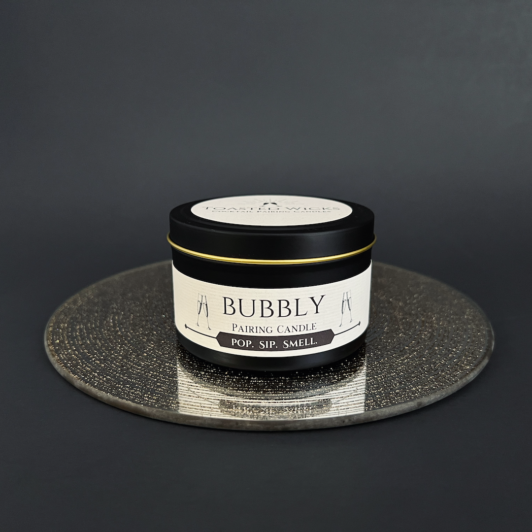 Bubbly Pairing Candle in Black Tin
