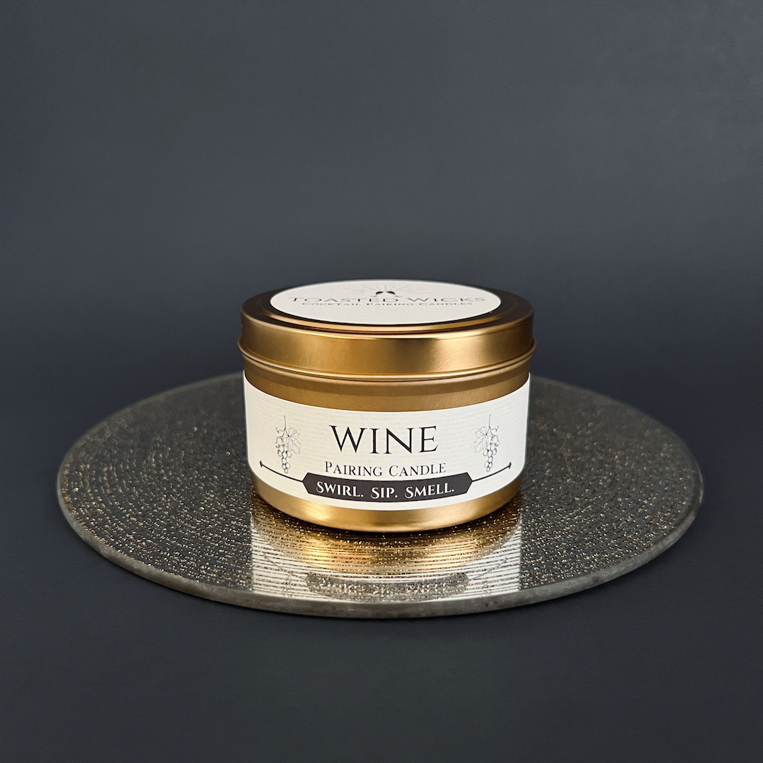 Red Wine Pairing Candle in Gold Tin