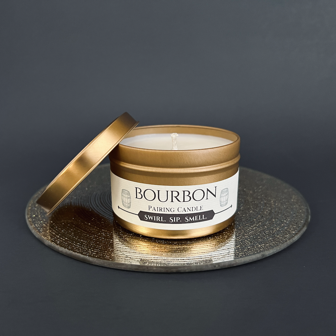 Bourbon Pairing Candle Gold Tin with Lid